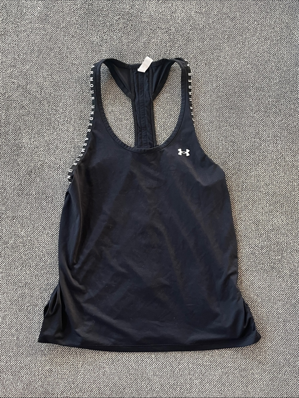 Under Armour Black Racerback Performance Tank with Branded Straps
